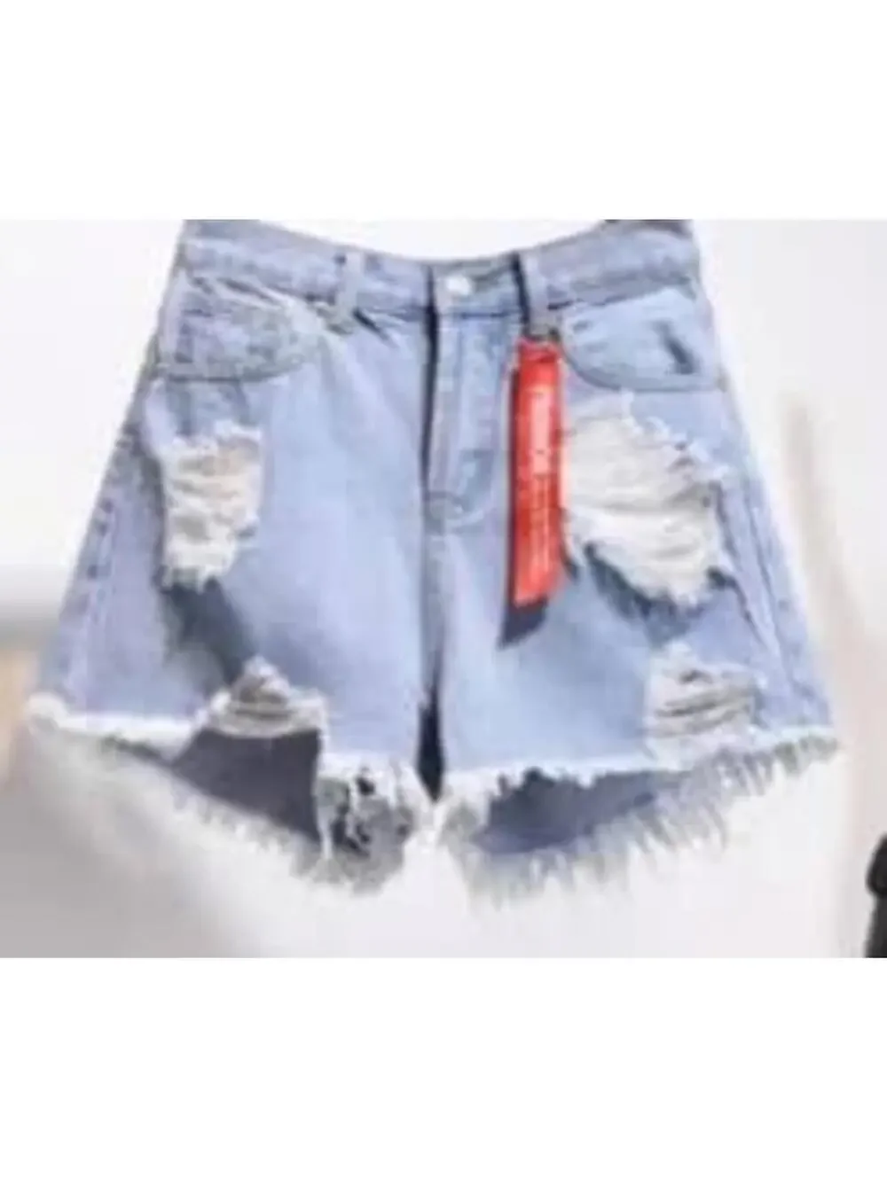 Black Distressed Denim Shorts